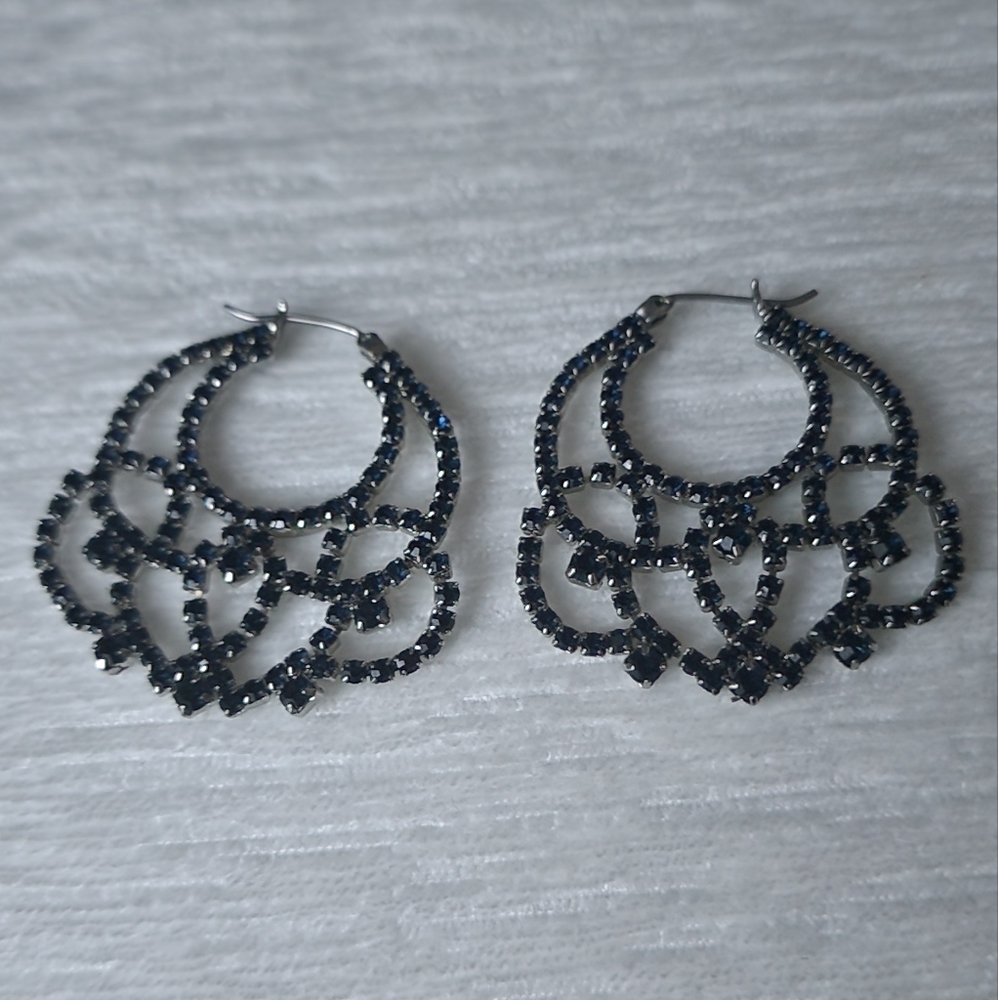 Black sparkly earrings
